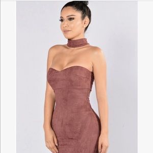 Fashion Nova Burgundy Suede Dress Size Small